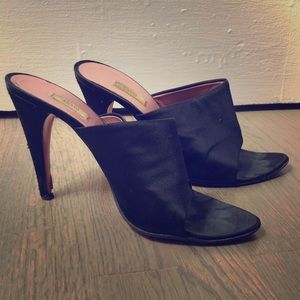 Prada Black Satin Heels